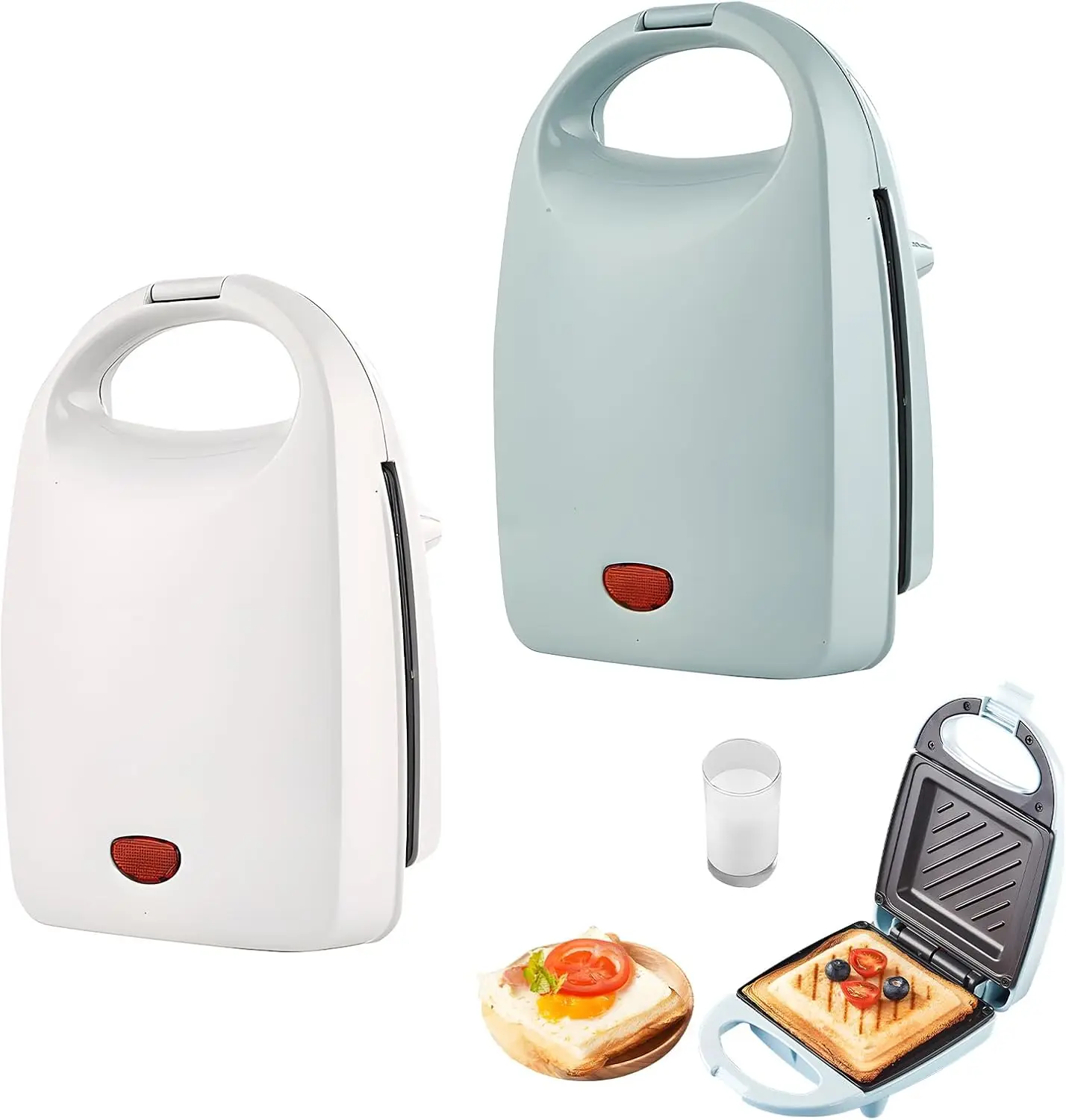 

Multi-functional Breakfast Sandwich Maker, 2024 New Sandwich Maker with Non-stick Deep Grid Surface, Compact Electric Grill, Gre