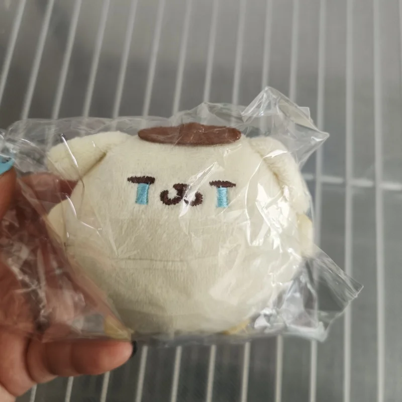 Kawaii Sanrio Pom Pom Purin Plush จี้อะนิเมะการ์ตูนร้องไห้ Expression ตุ๊กตาพวงกุญแจตุ๊กตาของเล่นกระเป๋าเป้สะพายหลังตกแต่งของขวัญ
