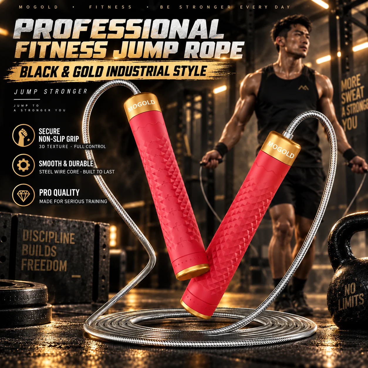MOGOLD Speed Jump Rope – Smooth, Durable & Adjustable for All-Level Workouts Anywhere