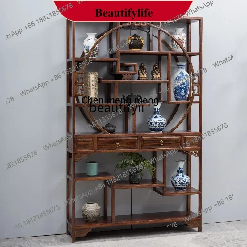 D178   1.2 meters round, Bogu frame solid wood Chinese display, tea leaves, partition antiques, golden pears