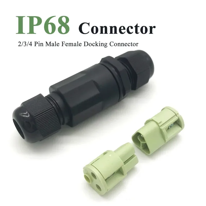 

24A Male Female Waterproof Cable Connector LED Lighting Wire Connectors Industrial Grade IP68 2 3 4 Pin Docking Terminal Plug
