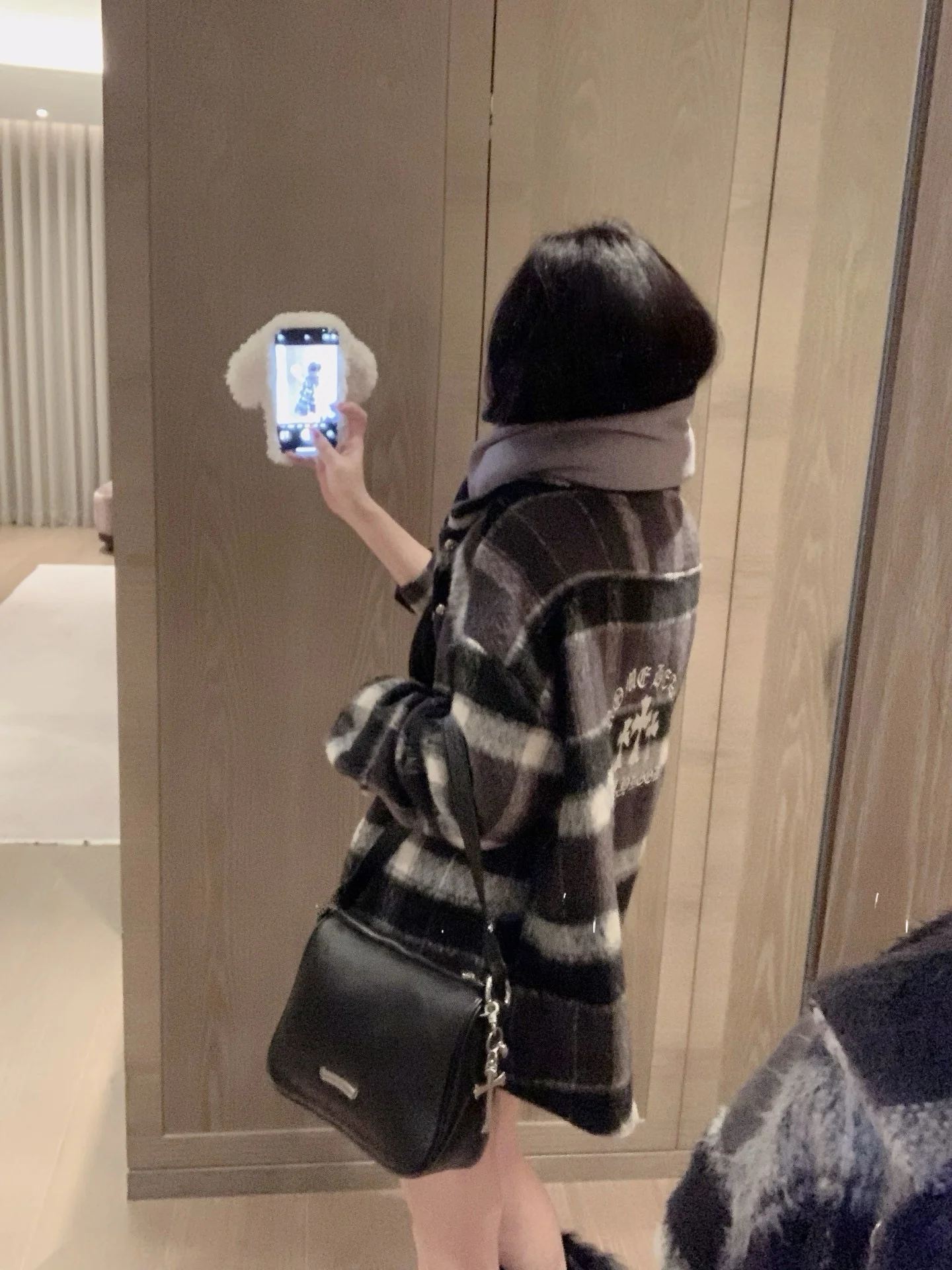 Heavy Embroidery Thermal Cotton Blend Women's Longline Cardigan Casual Loose Fit Winter Warm Top with Cross Stitch Design