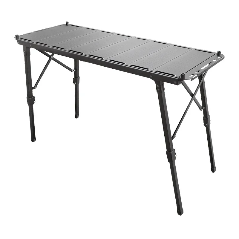 Portable Aluminum Folding Table Lightweight Camping Desk Adjustable Height Outdoor Picnic Gear Compact Design for Travel