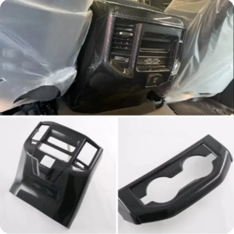 

For Dodge RAM 1500 TRX T-REX 2023 2024Interior Accessories Rear Air Outlet Decorative Frame Anti-kick Protective Cover