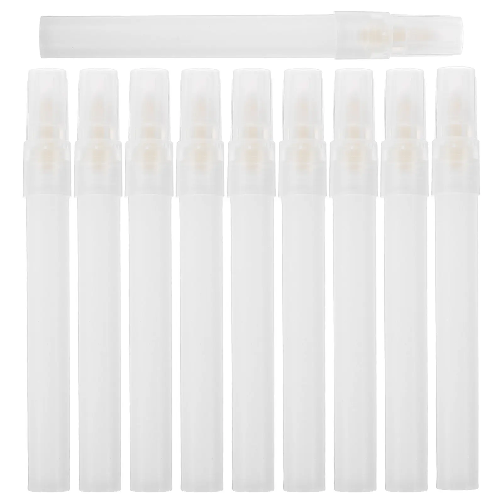 10Pcs Empty Fillable Paint Markers 6Mm Tip Clear Refillable Pens Reusable Non Toxic DIY Art Craft Drawing Watercolor Acrylic