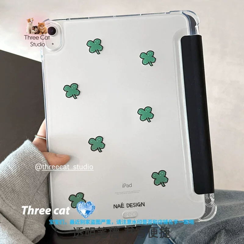 Girl Heart Clover Lucky ins Y2K Tablet Case For iPad Pro 11 13 M2 M4 M3 10.2 5/6th 7/8/9/10/11th Mini 6 7 Air 1 2 3 4 5 6 Cover