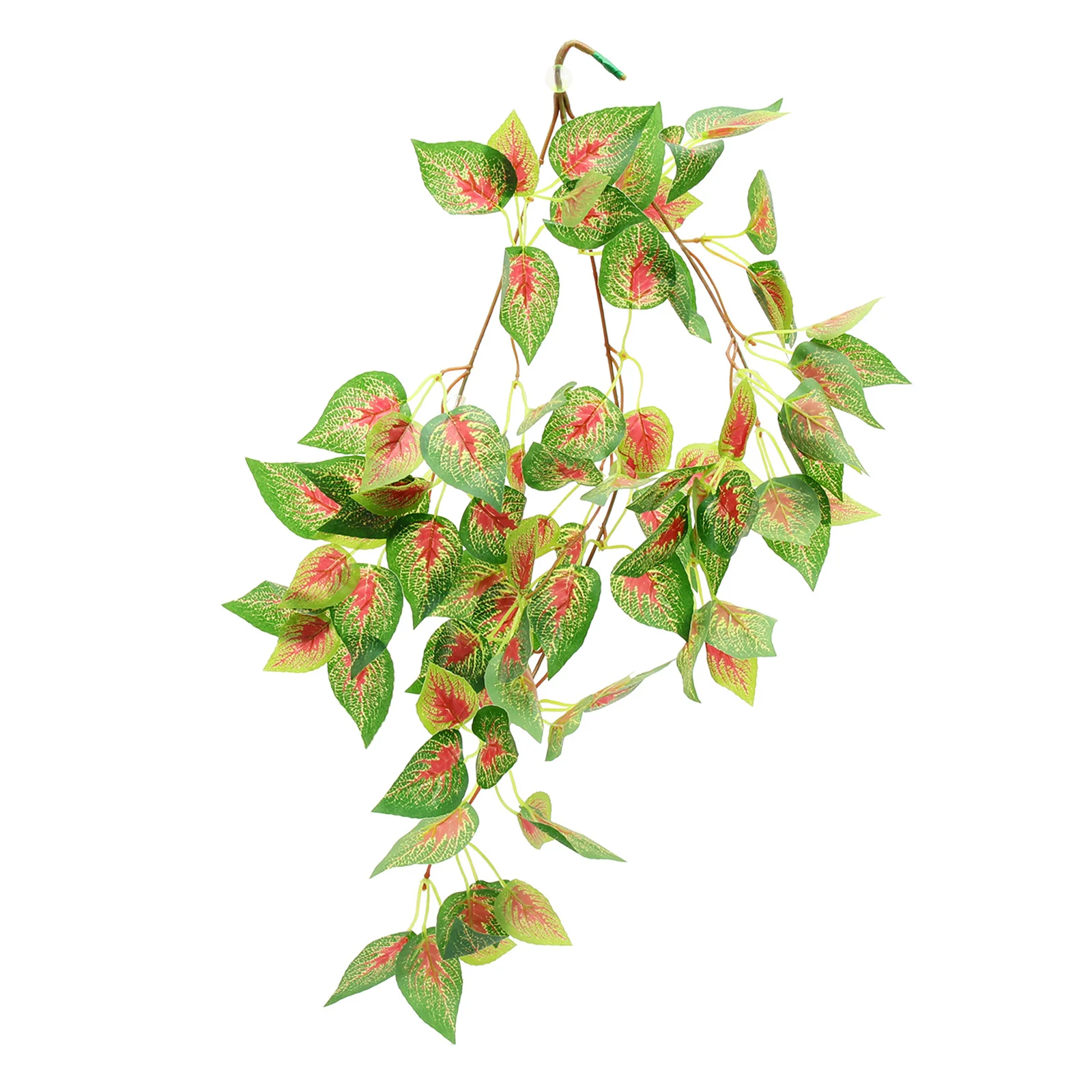 

Artificial Decorative Faux Plant Reptile Leaf Emulated Veins Bright Green Durable Wear-Resistant Fake Plant Reptile Supply