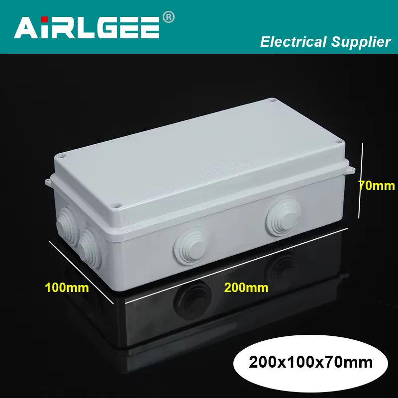 200mmX100mmX70mm Waterproof Plastic Enclosure Project Case IP65 Outdoor DIY Junction Box Electrical Cable Connection Box