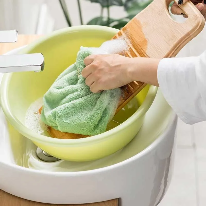 Picture 5: Large Size Thickened Bamboo Washing Board Non Plastic Bamboo Material Hand Laundry Board Home Use Laundry Tools