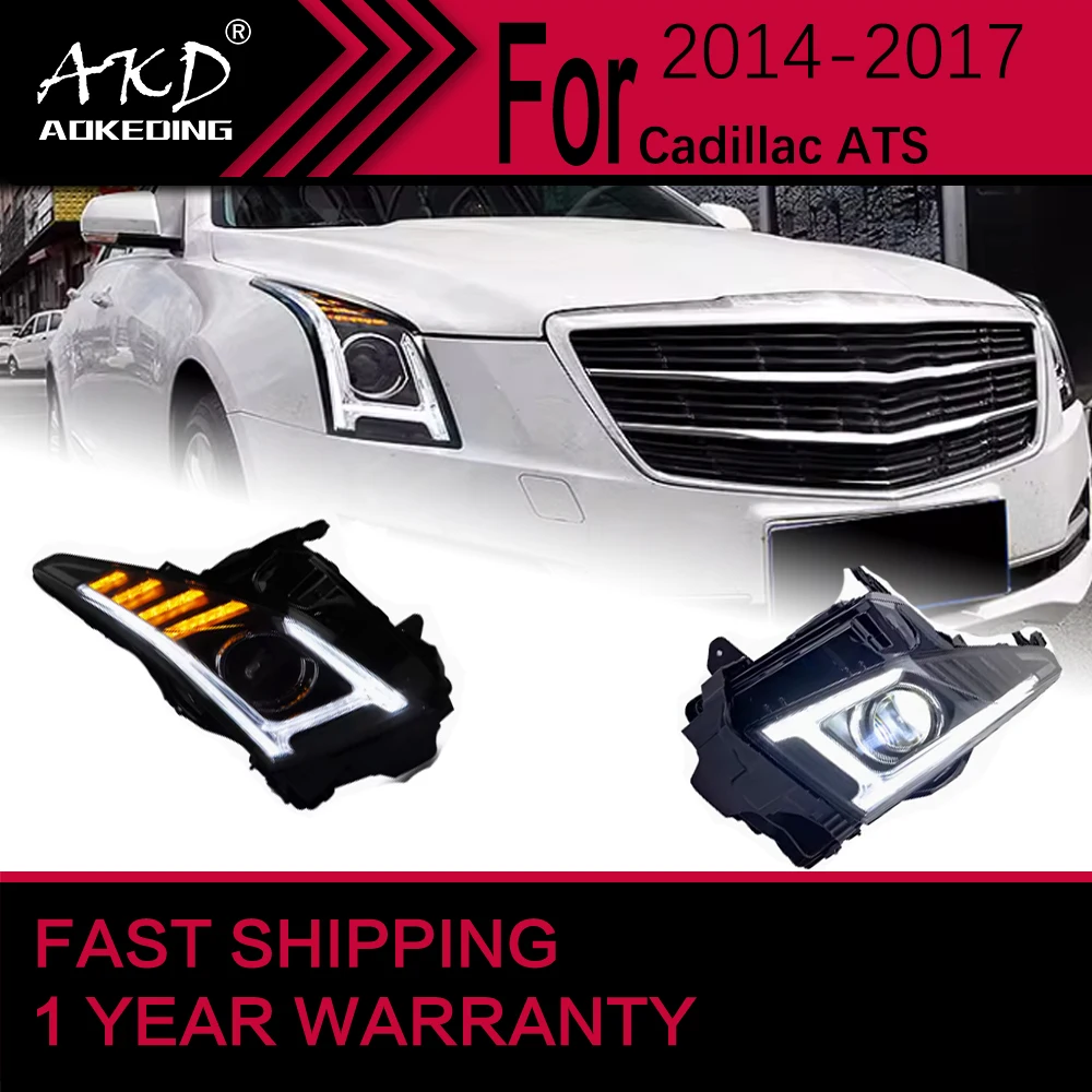 Car Lights for Cadillac ATS LED Headlight 2014-2017 ATS Head Lamp Drl Projector Lens Automotive Accessories