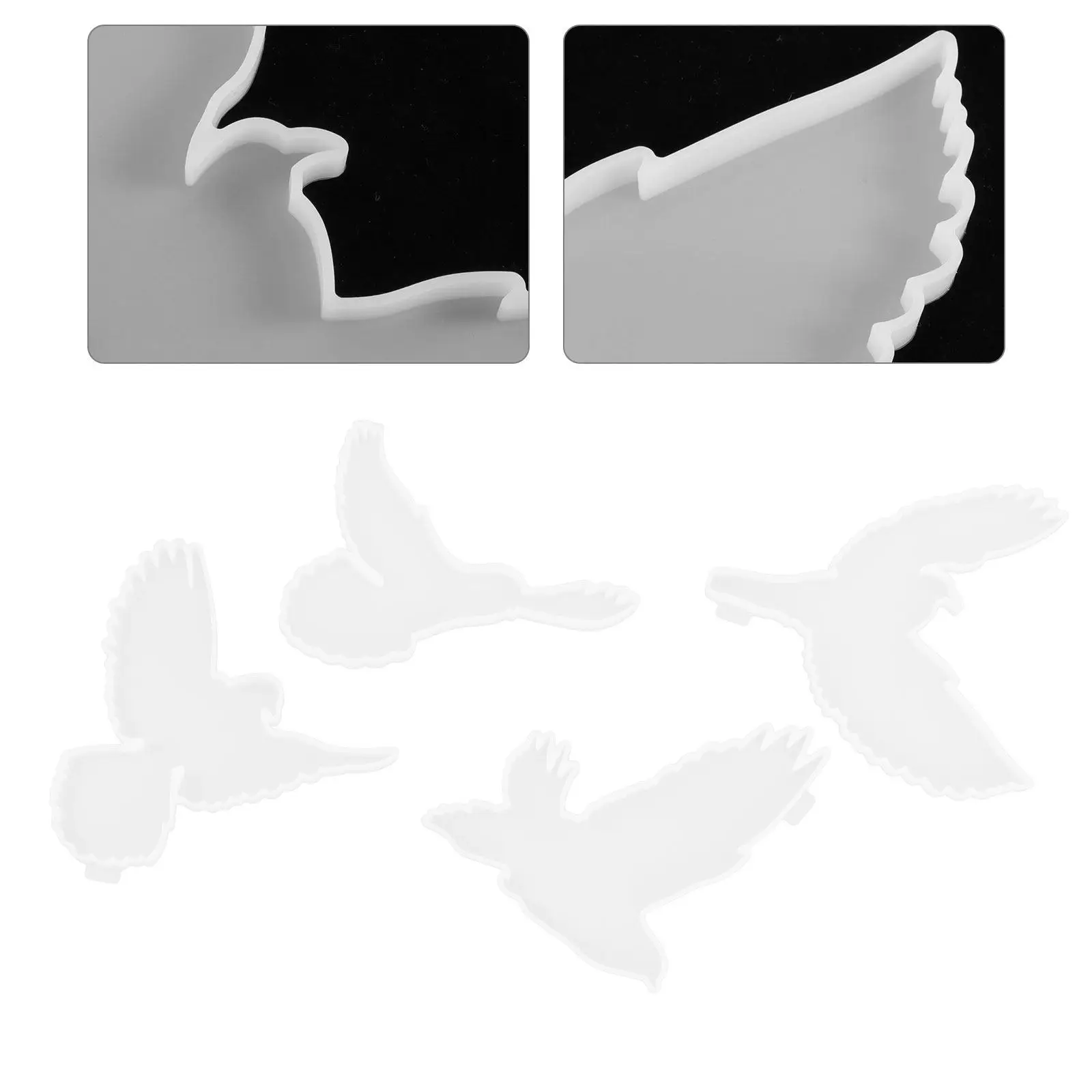 

4Pcs Silicone Bird Making Mold for DIY Wall Art Resin Casting Craft Projects Flexible Mold for Home Decor Handmade Gift Idea