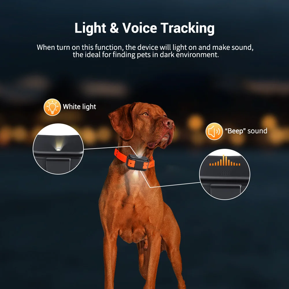 MiCODUS 4G MP50G Dog GNSS Tracker 4000mAh for Hound Voice History Record Waterproof Collar GPS Locator Geo-fence Tracking APP