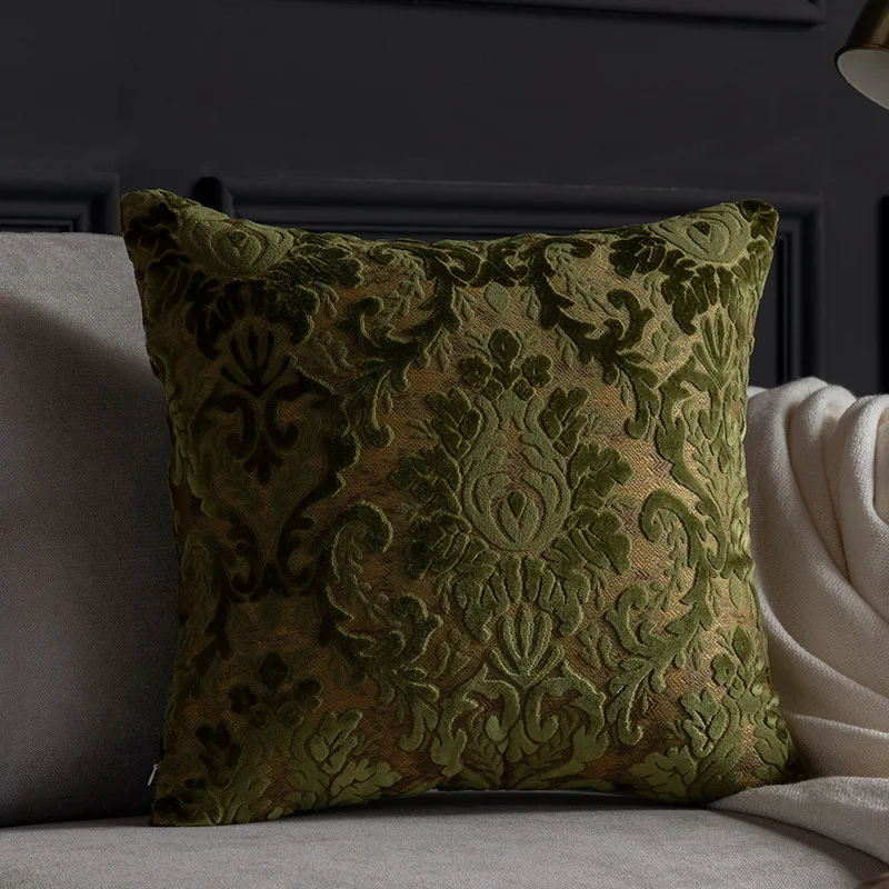 45x45/50x50cm Luxury Cut Velvet Sofa Pillow Cover Modern Nordic Cushion Case Living Room Villa Model Room Matching Velvet Back view 2