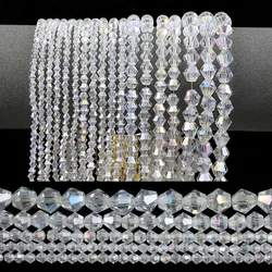 3/4/6/8mm Oval Austrian Crystal Pointed Bead Glass Loose Spacer Beads For Jewelry DIY Bracelets Earrings Pendants Accessories