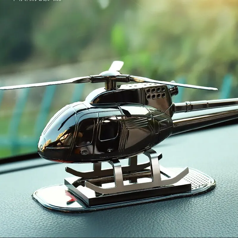 Alloy Solar Rotatable Helicopter Car Interior Aromatherapy Ornaments Fragrance Car Inside Ornaments Auto Interior Accessories