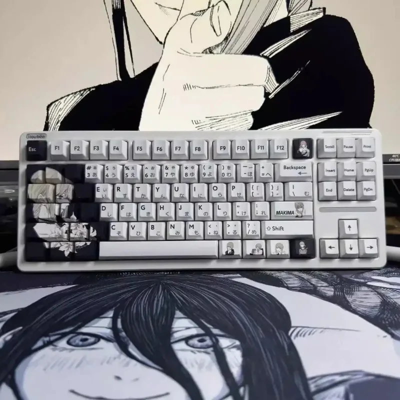 Chainsaw Man Anime themed PBT sublimation keycaps compatible with mechanical keyboards