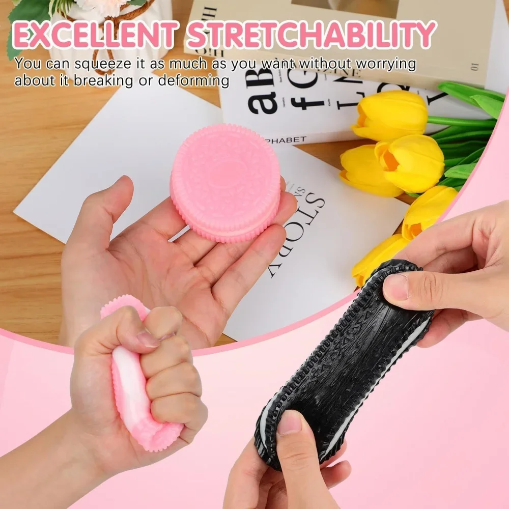 手作りシリコーンクッキーフィジェットおもちゃ遅いリバウンドストレスリリーフスクイーズおもちゃ子供のための楽しい減圧ソフトフワフワビスケット