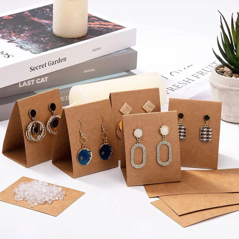 100Pcs Earrings Necklace Display Card Jewelry Packaging with 200x Earplug Card Dropshipping