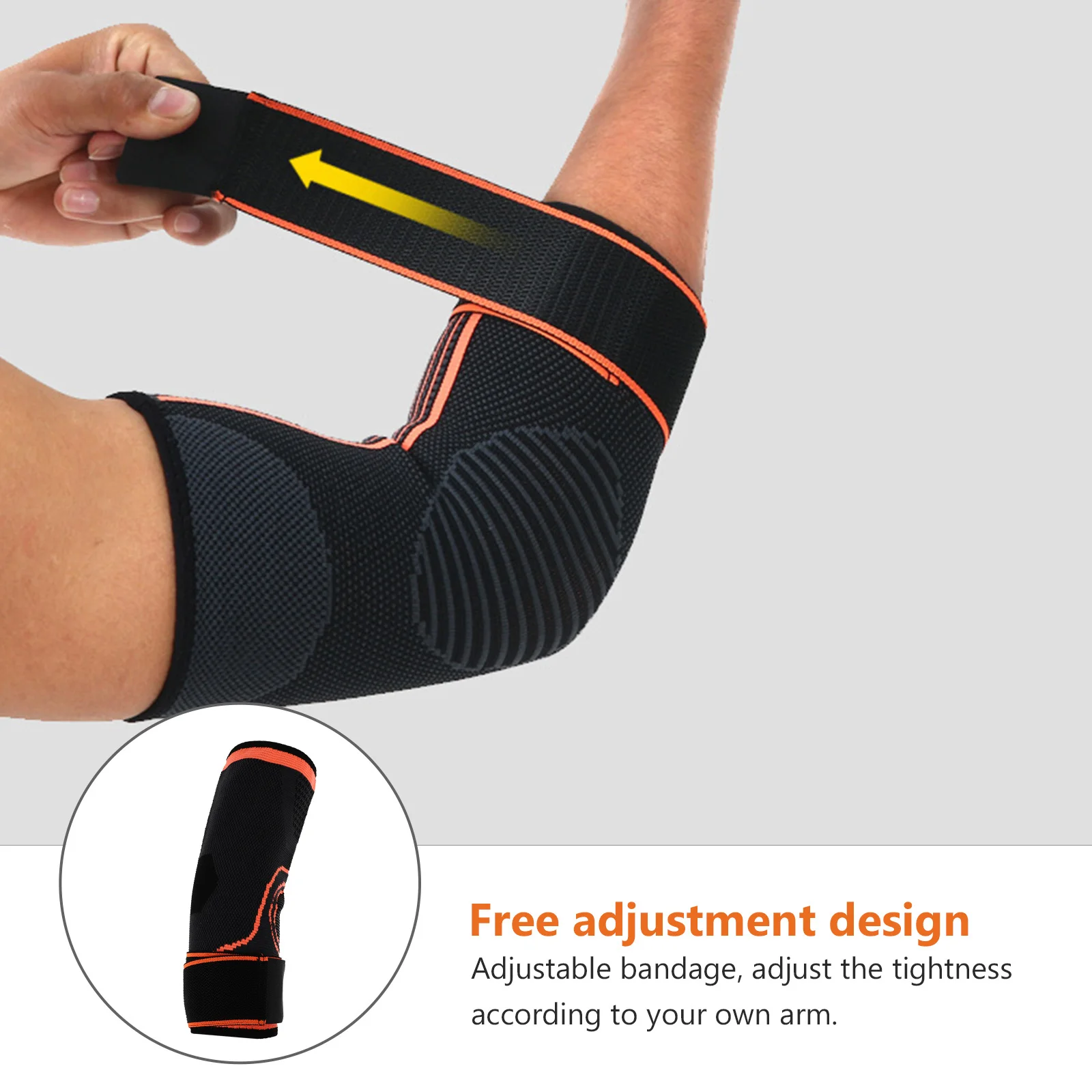 

1Pcs Arm Sleeve Elbow Guard Compression Breathable Outdoor Climbing Sports Size M Orange Elbow Protector Pads Uv Sun Block