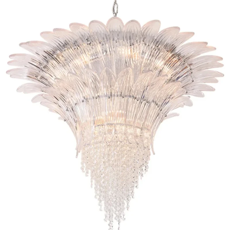 

Modern Crystal Glass chandelier LED Home Decor Indoor Hanging Lighting Fixture Living Room Classic Lustre Ceiling Lamp