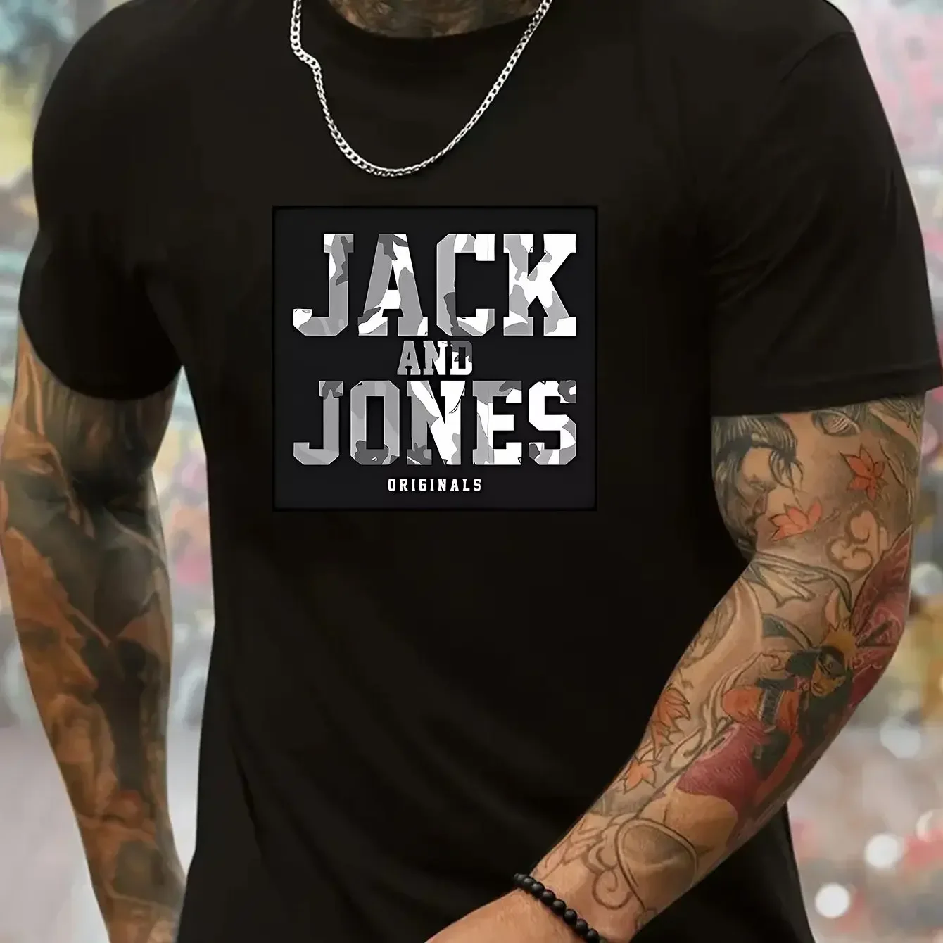 

New Summer Jack Jones 3d Printed T Shirt Tees for Men Casual Short Sleeve Streetwear Fashion Oversized Male Tops Clothing