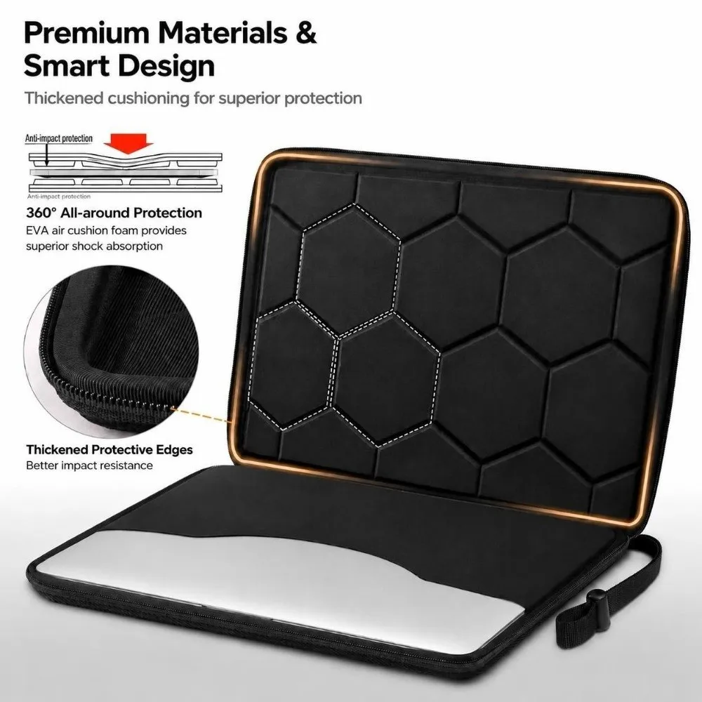 13/16 inch Laptop Sleeve Case EVA Shockproof Protective Case Water Resistant Multifunctional Carrying Pouch Universal