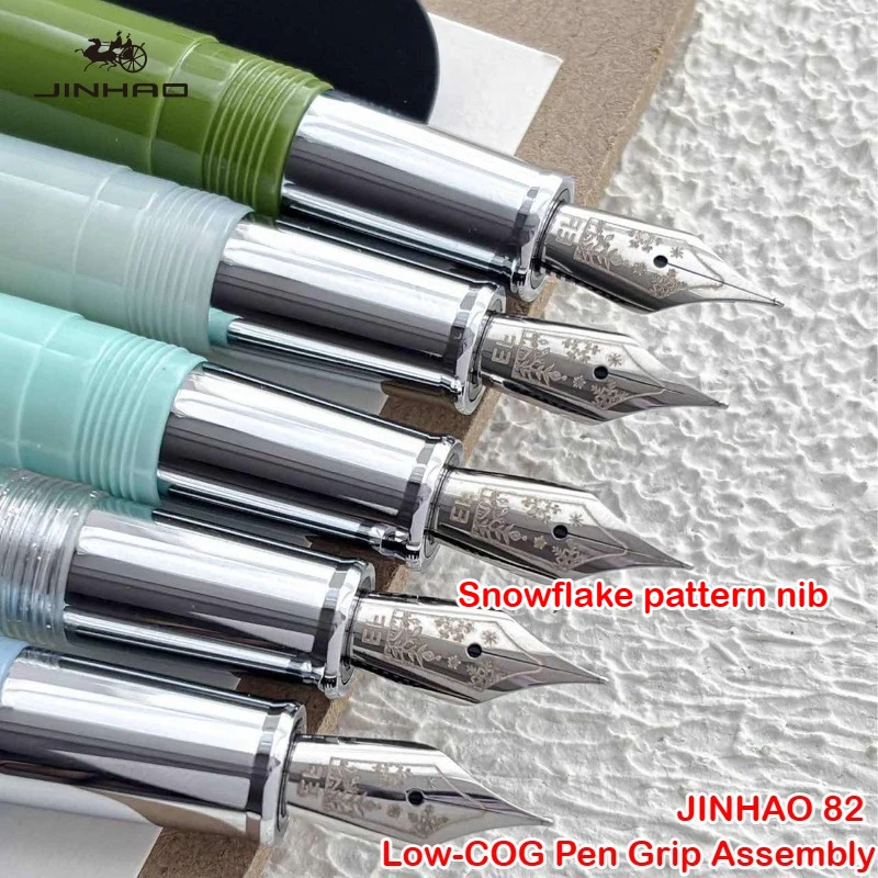 JINHAO 82 Fountain Pen Low-COG Pen Grip Assembly with Fountain Pen Ink Absorber EF/F/M Nib Stationery Office School Supplies