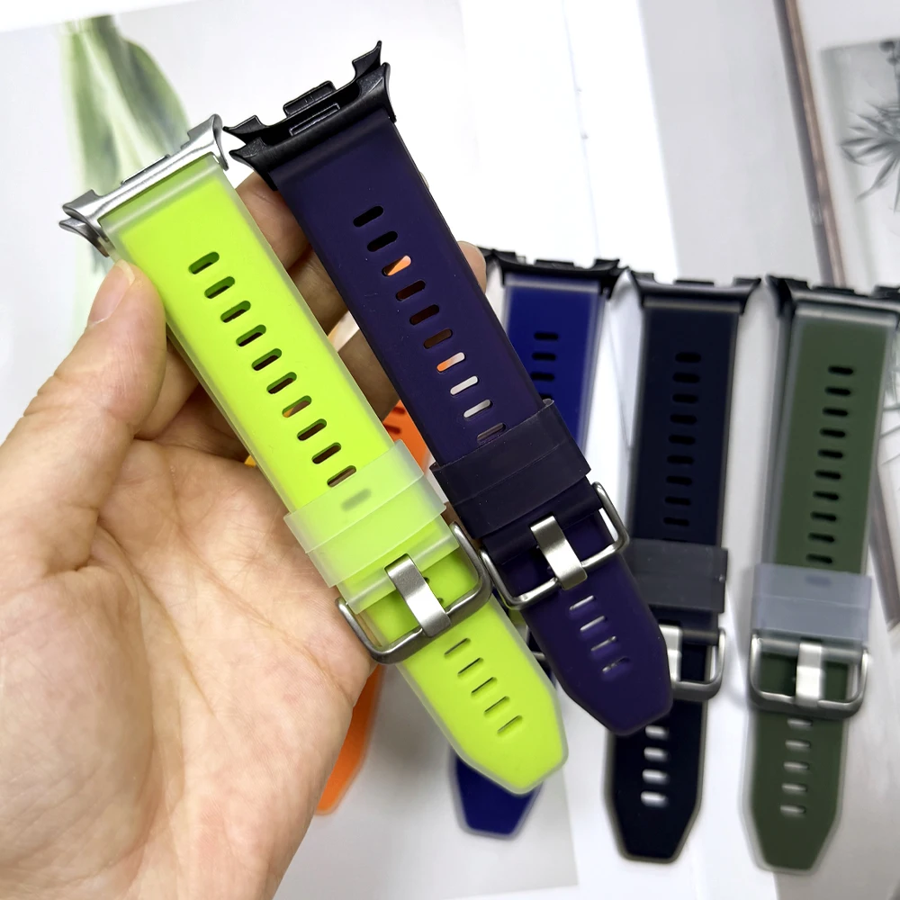 Transparent Two-Tone Silicone Strap For Samsung Galaxy Watch 9 8 44mm 40mm 8Classic/GalaxyWatch Ultra 2 2025 Sport Band Bracelet