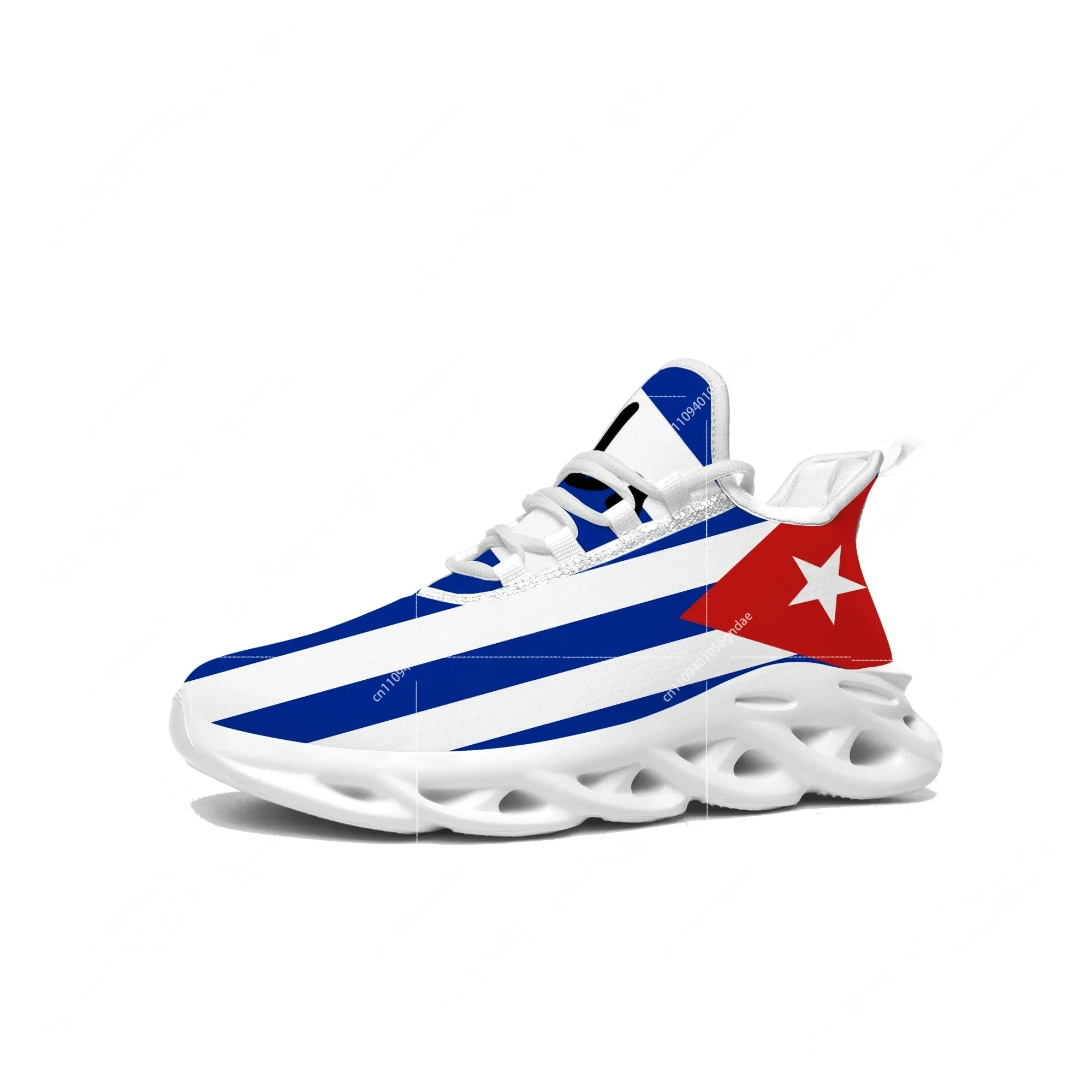 Cuban Flag Flats Sneakers Mens Womens Cuba Pop Sports Running High Quality Sneaker Lace Up Mesh Footwear Tailor-made Shoe White