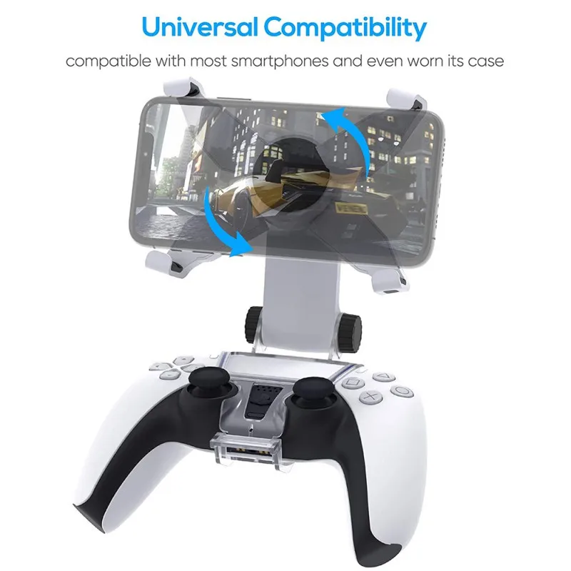 Soporte de Clip de controlador de teléfono para Sony PS5, soporte de Clip de controlador inalámbrico para teléfonos móviles, soporte ajustable para controladores de juego PS5
