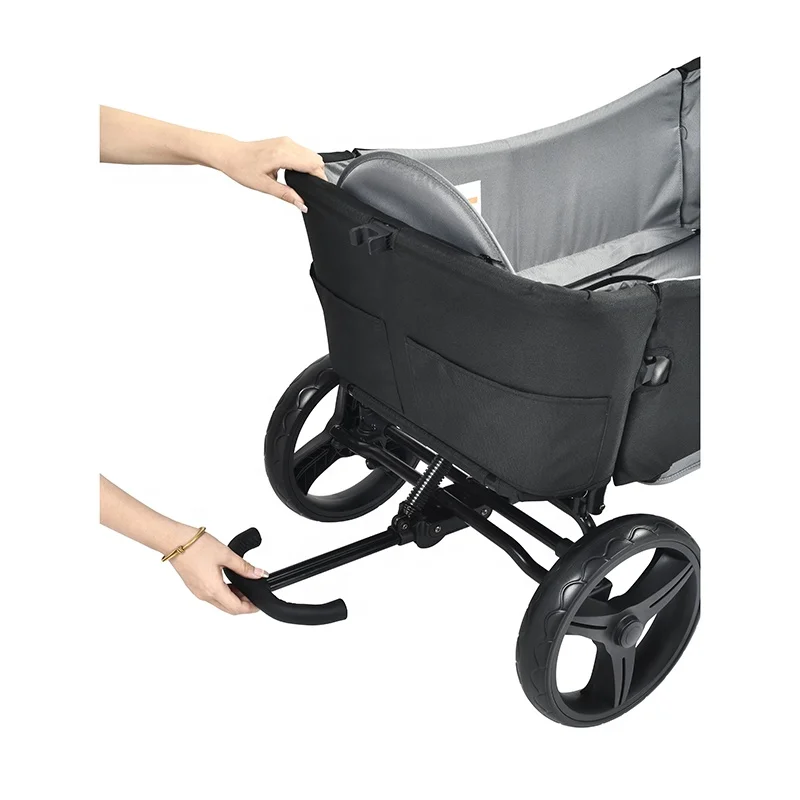 fashion new design  2 seats baby stroller wagon folding beach travel system with EN certificate linkage front big wheels