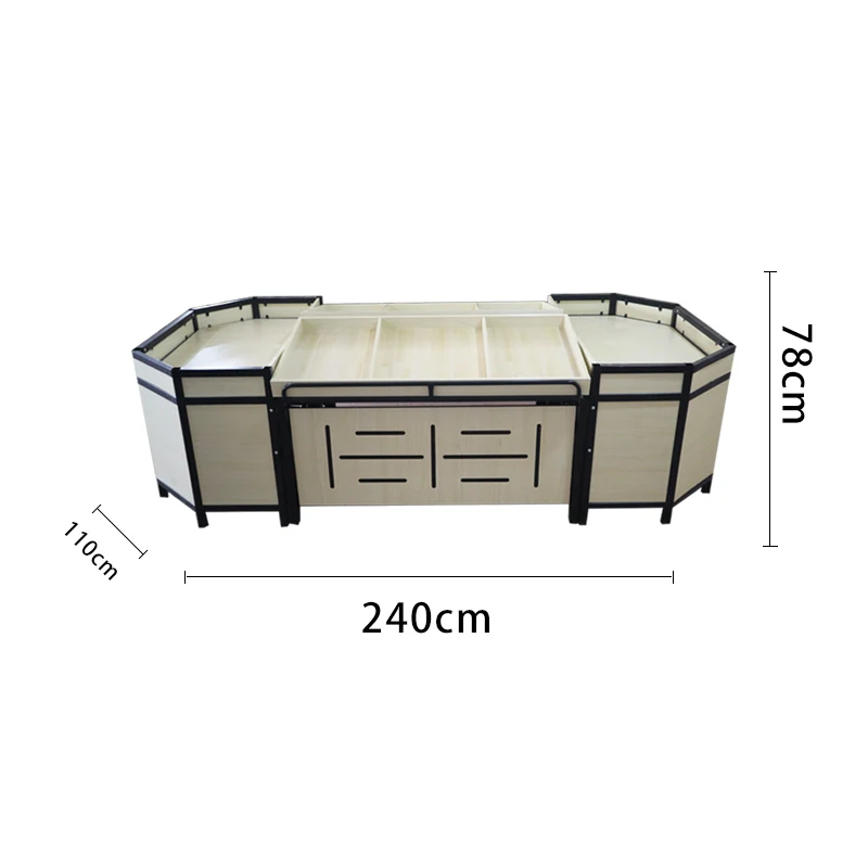 Supermarket shelves Wooden steel and wood fruit cabinet rack and vegetable rack Zhongdao bulk cabinet Snack ca