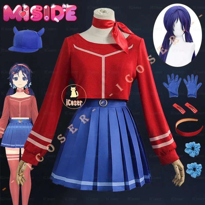 

Костюм MiSide Crazy Mita, парик, крутое платье Миты, юбка, головной убор, кепка, чулки, Хэллоуин для женщин и девочек