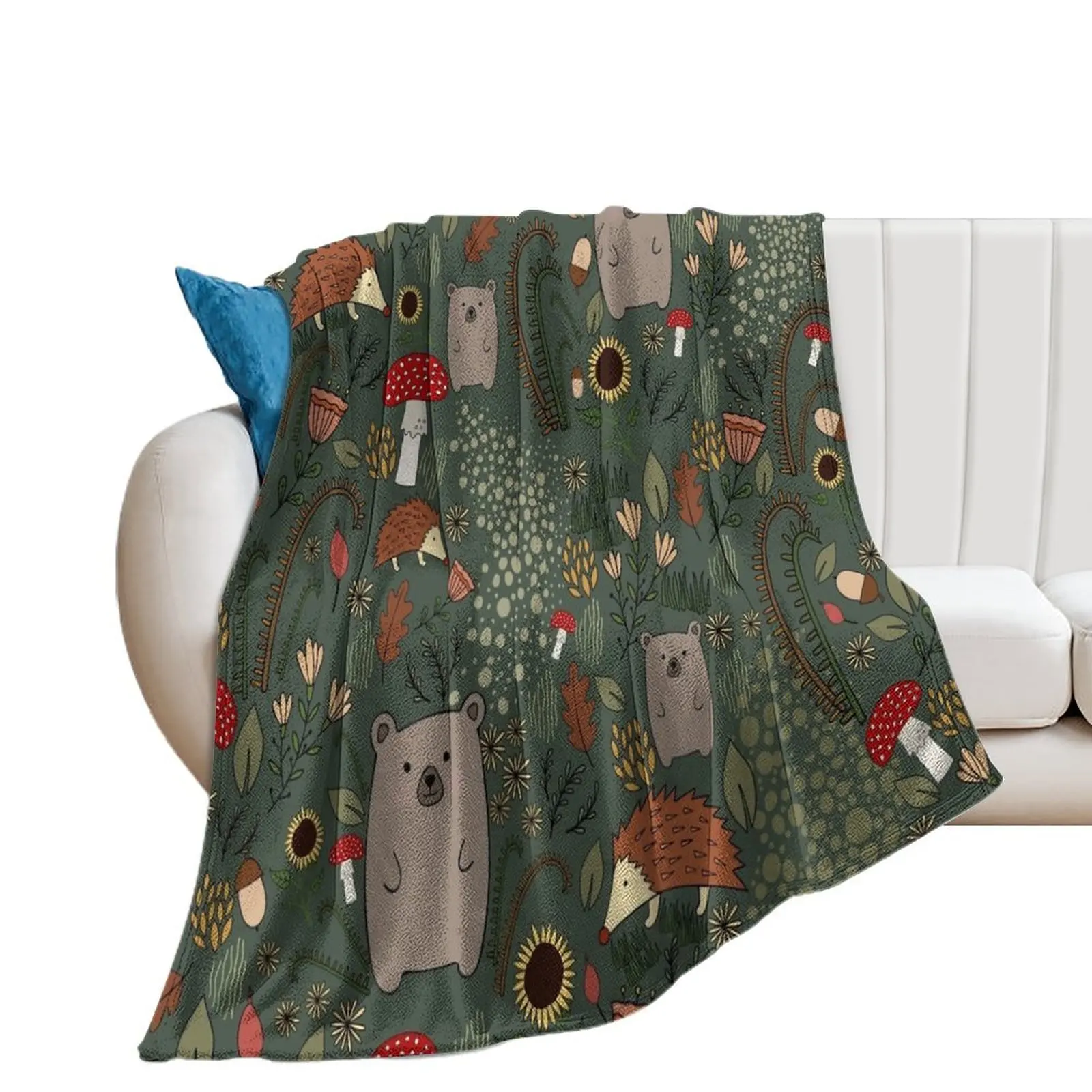 

Forest animals Throw Blanket Bed covers Vintage Polar Blankets