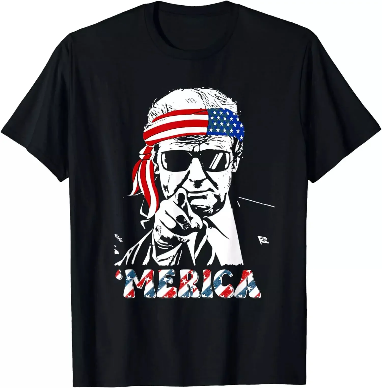 Happy 4th Of July Trump American Flag 'Merica Trump Unisex T-Shirt