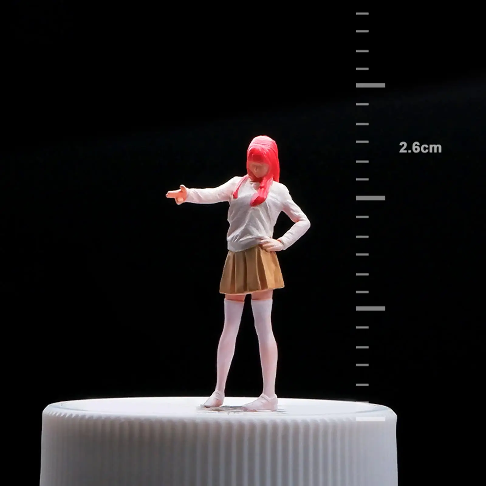 1:64 Long Stockings Girl Model Tiny People Model Resin Dioramas People Figure Layout for Train Station Layout Micro Landscape