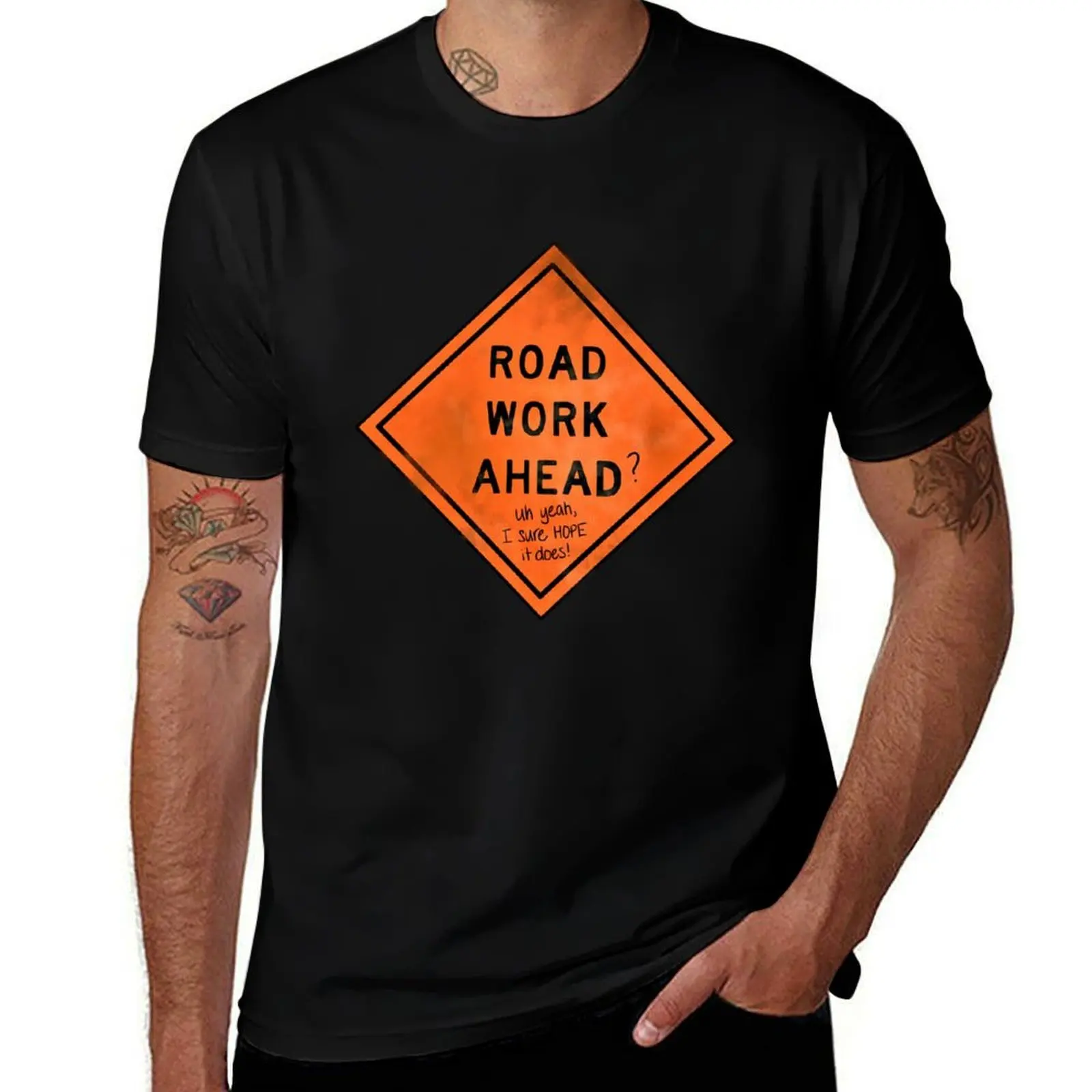 Road Work Ahead? Uh Yeah, I Sure Hope It Does! T-Shirt Daily Wear Plain Short Sleeve Shirt