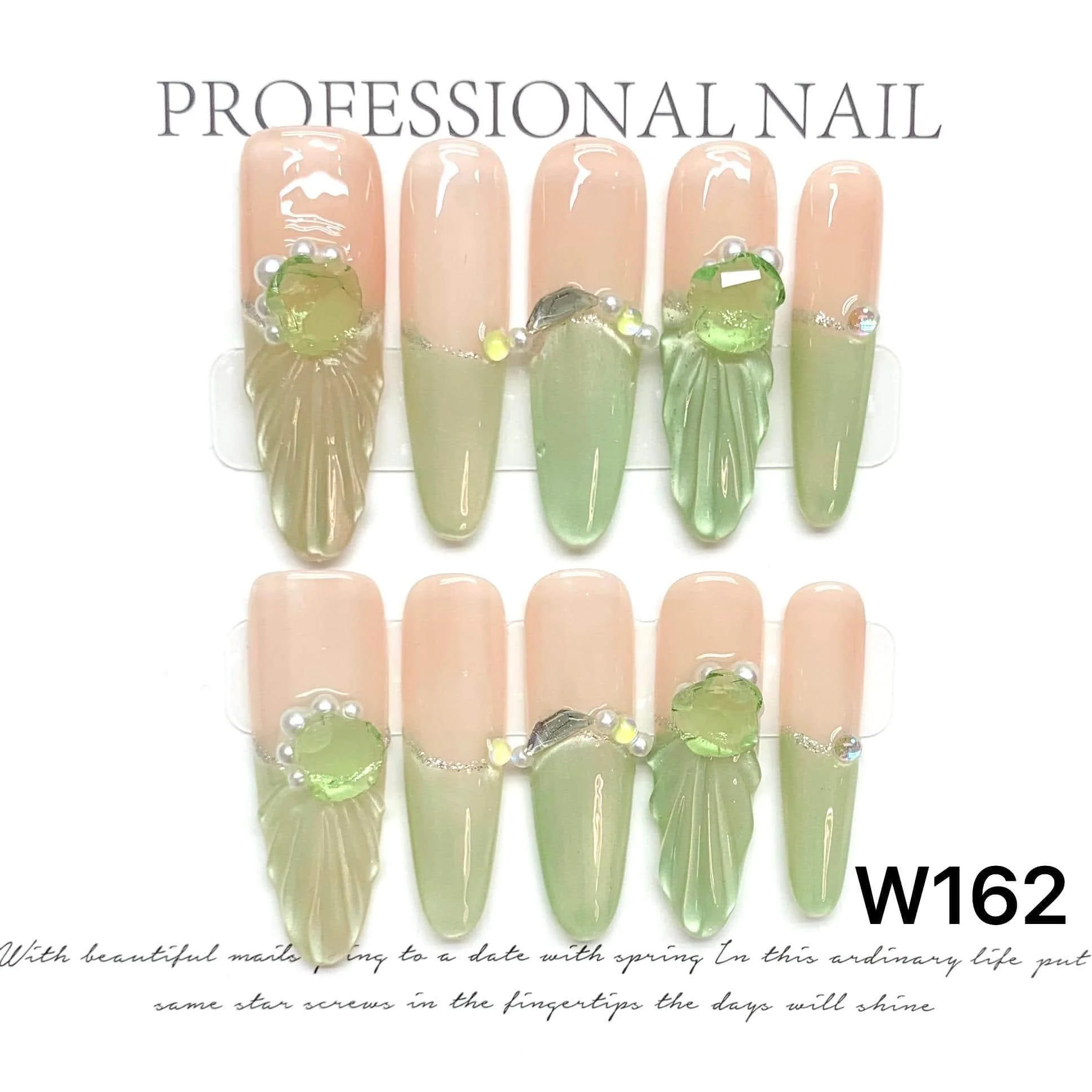 Ongles de luxe faits à la main, longs, ovales, Design Simple, parfaits pour toute Occasion, avec des outils de 4 pièces, onglets adhésifs Super résistants, 10 pièces