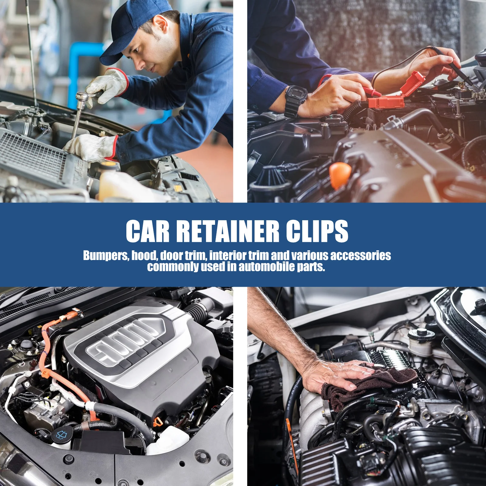 

190pcs Car Engine Cover Rivet Rivet Bumper Fastener Clip Bumper Fastener Push Engine Cover Clip Pin Auto Repair Tool Kit