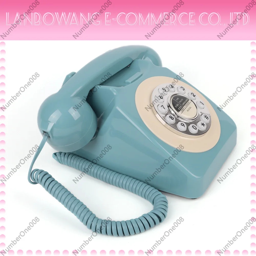Retro Wireless Landline Telephone Vintage Desk Phone for Hotel Home Push-Button