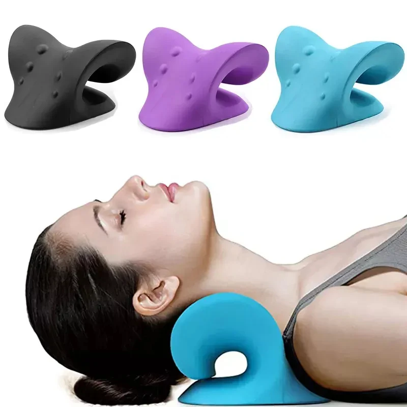 Neck and Shoulder Stretcher Relaxer Cervical Massage Traction Device Relieve Pain Pillow Cervical Alignment Relieve Pain