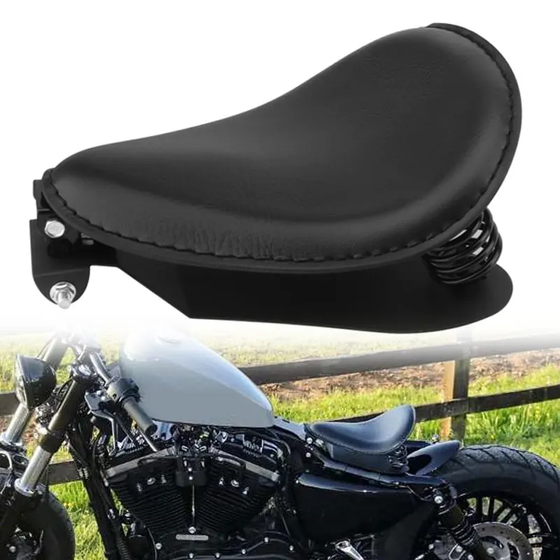 

Universal Motorcycle Solo Saddle Seat Cover Spring Bracket Base PU Leather Seat For Harley Custom Sportster Bobber Honda Yamaha