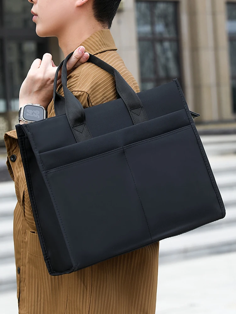 

Большая сумка для ноутбука Capaci Busin, легкая портативная мужская сумка, студенческая сумка для книг, нейлоновый материал, застежка-молния, OL Sle