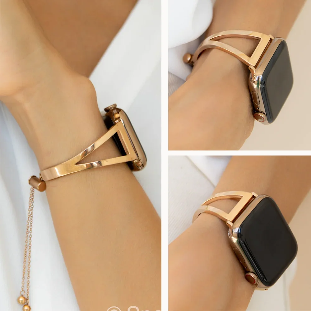 ساعات للنساء حزام ل سوار ساعة أبل 42 مللي متر 46 44 41 49 مللي متر سوار معدني من الفولاذ المقاوم للصدأ iWatch سلسلة 10 9 8 7 se Ultra 2