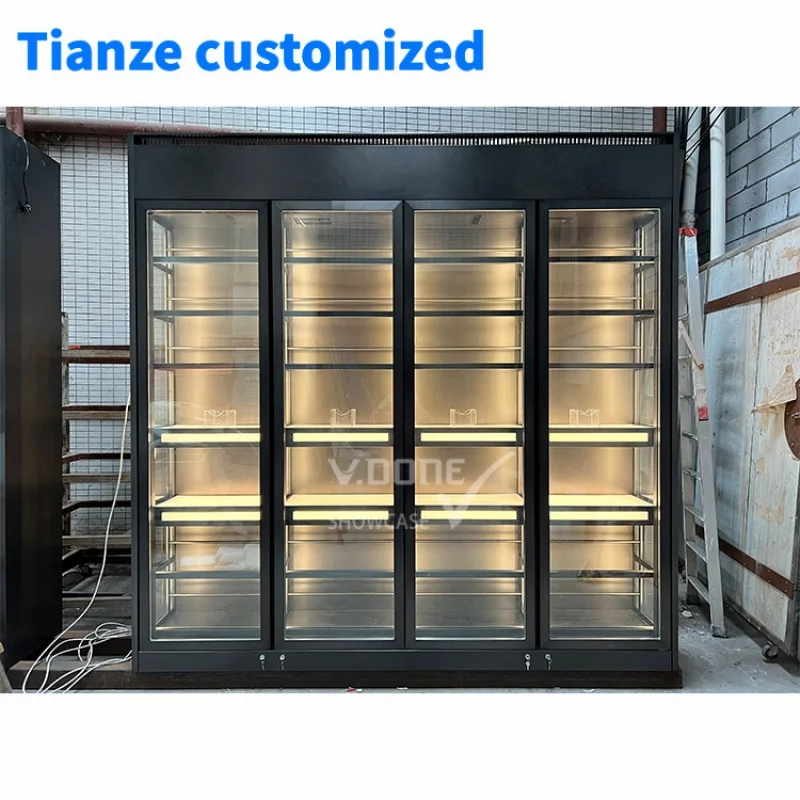 [Customized]The Best Luxury Commercial Custom Stainless Steel Wine Rack Cabinet Display Glass Door Wine Cooler Wine Cellar Wall