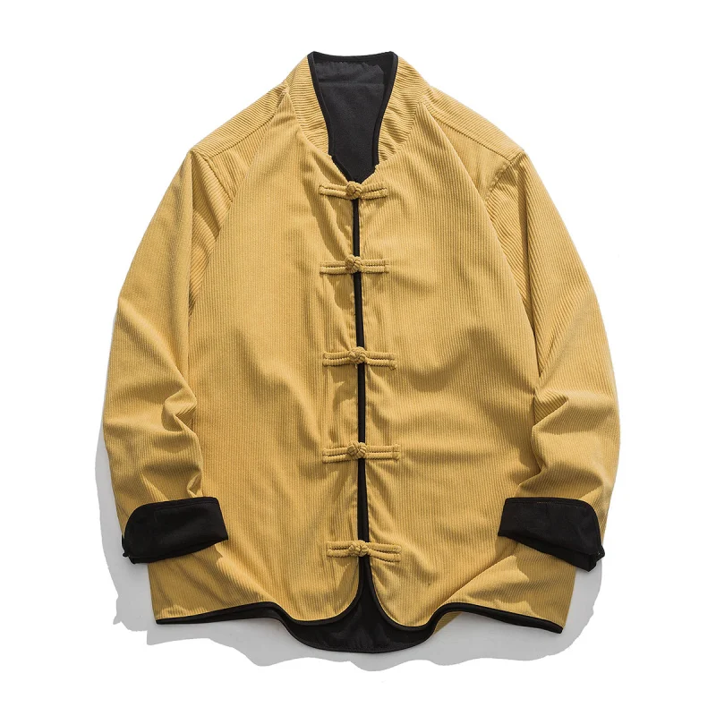 

Revised Chinese Sle Tang Suit Hanfu Men's Jaet Double-Sided Wear Workwear Coat Youth Trend Autumn Winter Thiened Loose Fit