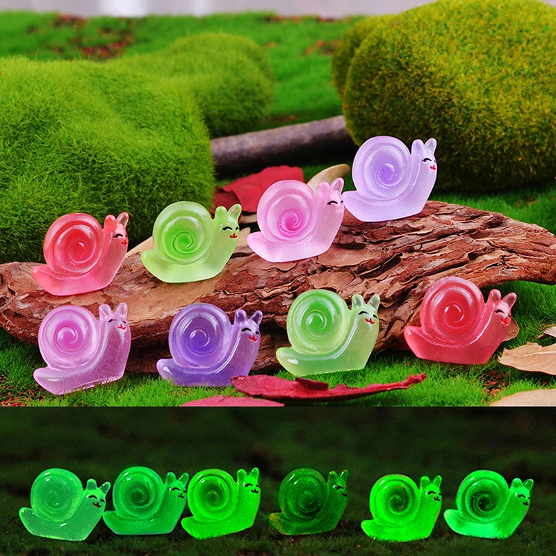 DIY Handmade Luminous Snail Hair Clip Accessories Resin Keychain Accessories, Micro Landscape Ornaments, Mobile Phone Pendants