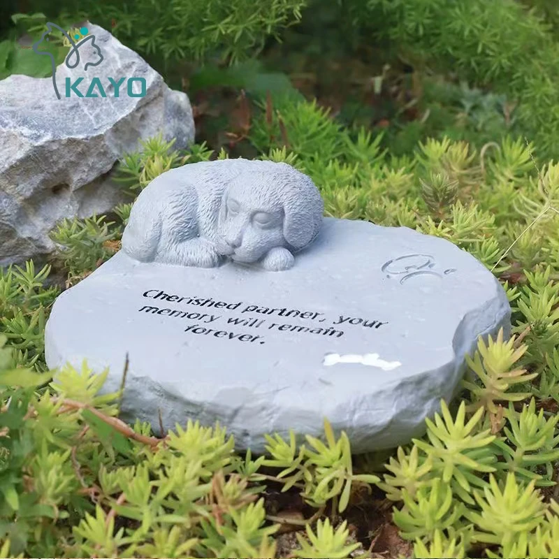 Heaven\'s guardian pet tombstone Cat puppy love pet Funeral monument Animal resin memorial sacrifice stone