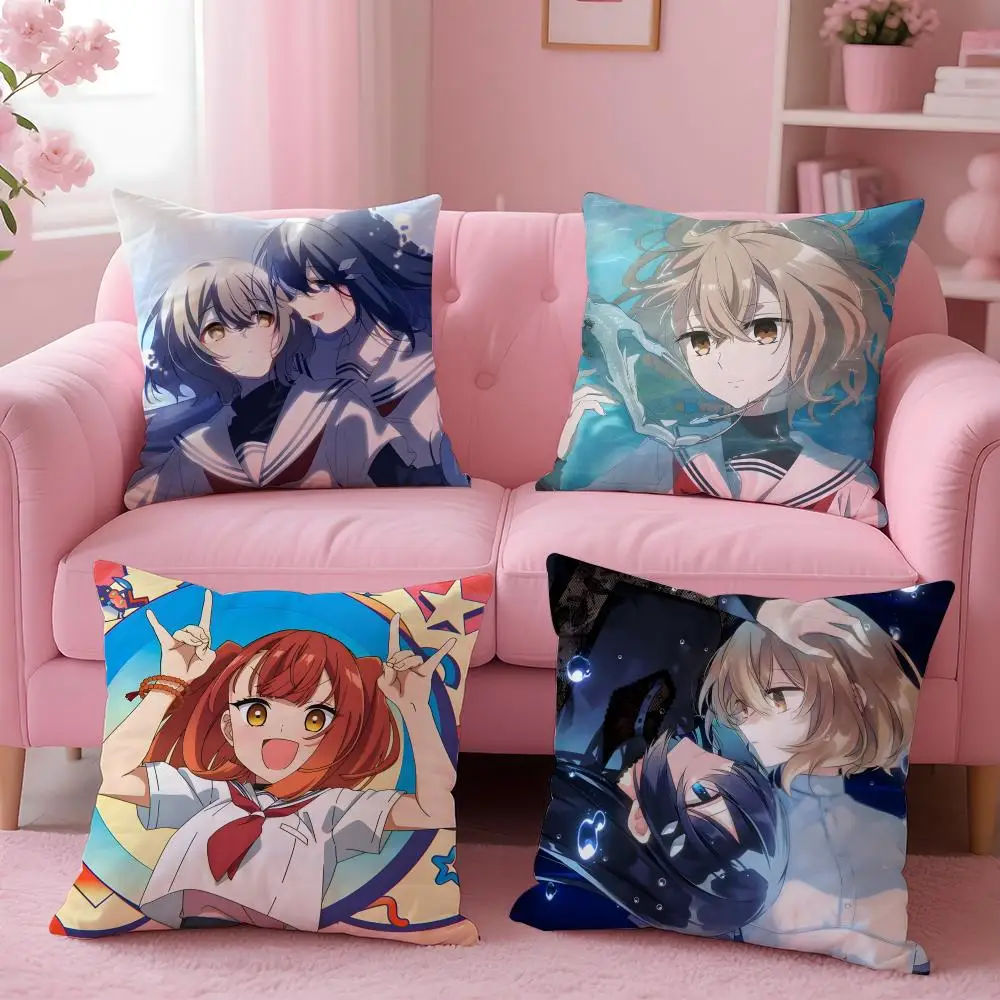 Linda funda de cojín W-Watashi o Tabetai, Hito de Nashi, cómoda y reversible, ideal para coche, sofá, dormitorio y más.