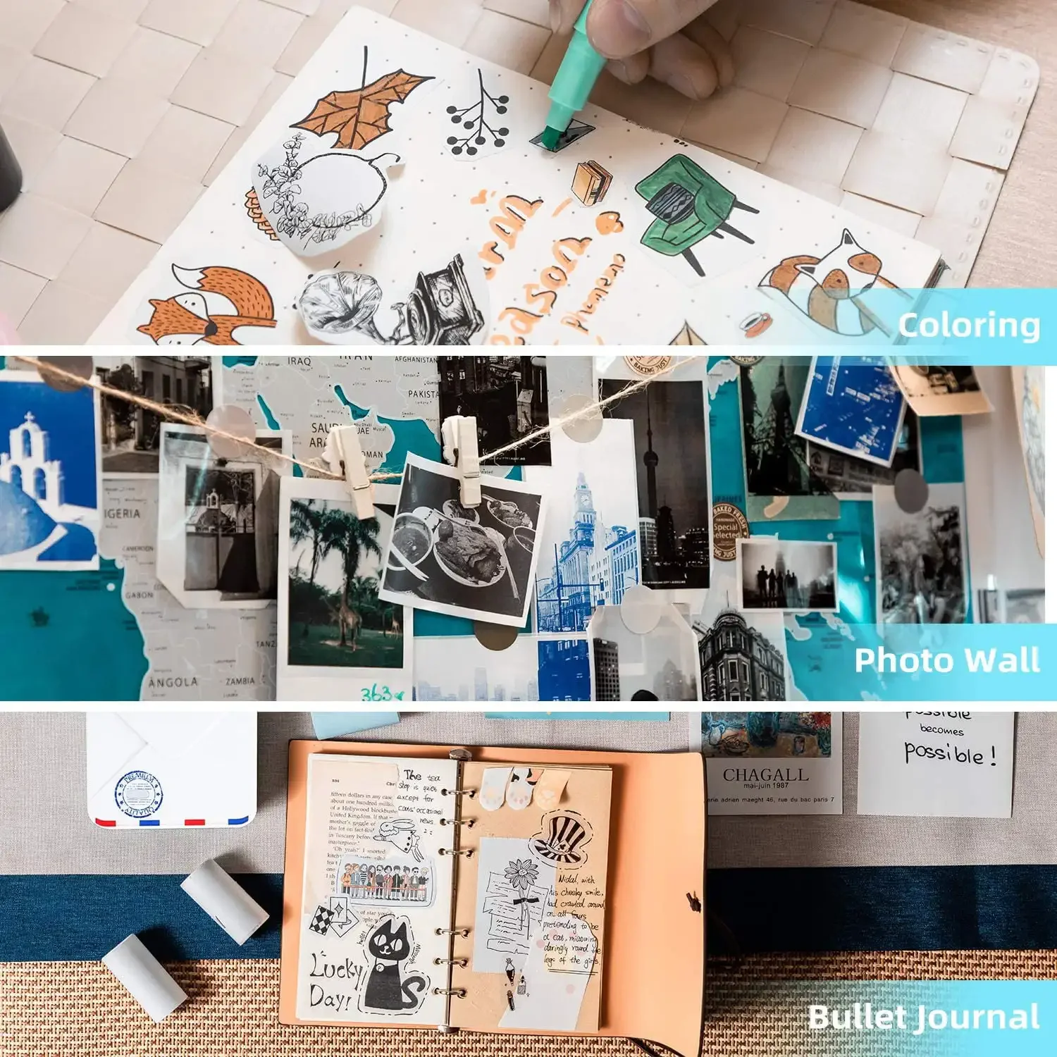 Phomemo M02S Portable Thermal Printer Photo Printer 300dpi HD Bluetooth Label Maker Mobile Label Printer for Similar as T02